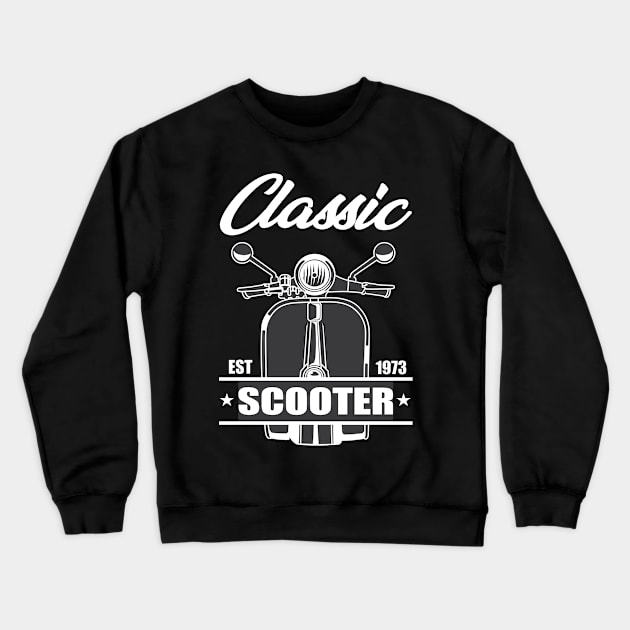 CLASSIC SCOOTER BLACK AND WHITE Crewneck Sweatshirt by beanbeardy